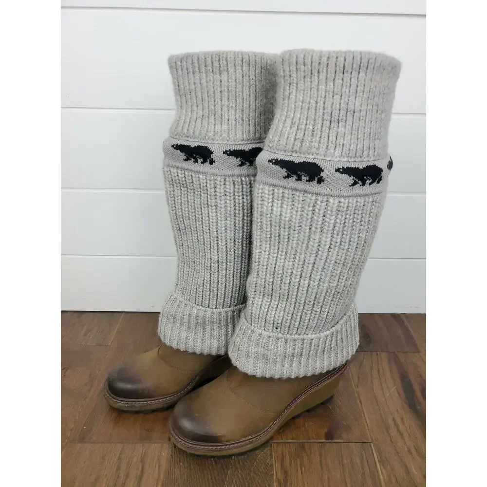 SOREL Crazy Cable Wedge Boot Knit Sweater Women's 6‎